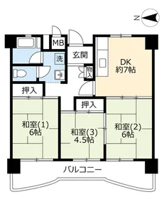 UR南港しらなみ【4階】の間取り