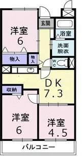 メゾンソレアードII【1階】の間取り