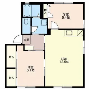 フローレンスD【1階】の間取り