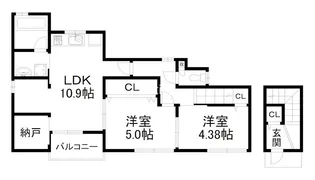 ハイライフハイツ福角【1階】の間取り