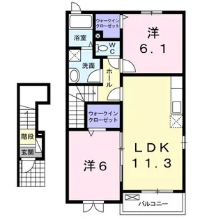 シャン・ド・フルールXVII 17【2階】の間取り
