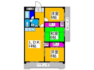 長池 ハイツ【3階】の間取り