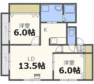 クラリス菊水【1階】の間取り