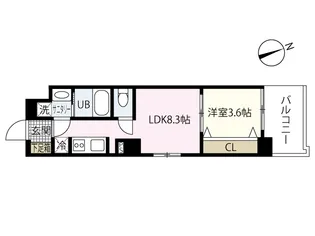 RELUXIA小網町【9階】の間取り