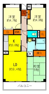 プランドール住吉【2階】の間取り
