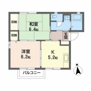 ファミールM・K-A【2階】の間取り