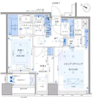 プレミストタワー白金高輪【31階】の間取り