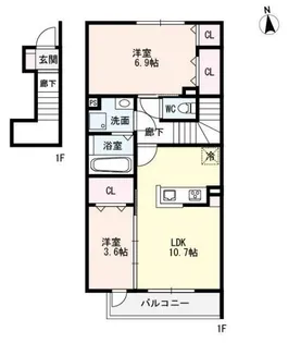 フェーブ千代が丘【2階】の間取り