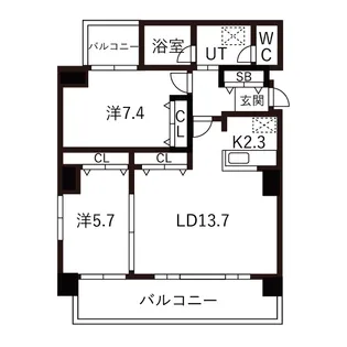 クレアシオン桑園【3階】の間取り