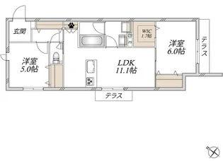 ノートス上野桜木【1階】の間取り