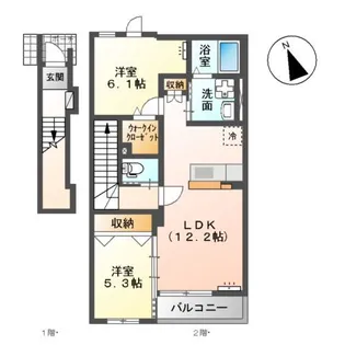 クレスト【2階】の間取り