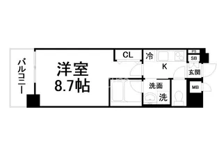 アスヴェル京都市役所前III【5階】の間取り
