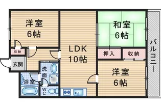 第2マンション寺直【9階】の間取り