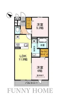 CRESCENTE経堂(クレシェンテ) 壱番館【2階】の間取り