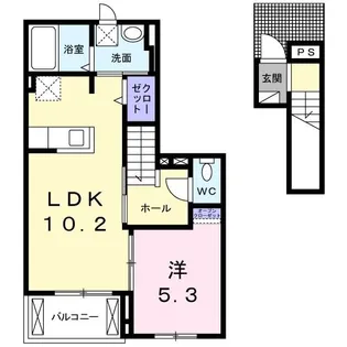 ウエスト・モイIV【2階】の間取り