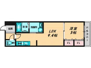 フジパレス中央長田【3階】の間取り