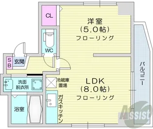 リライエンス円山【4階】の間取り