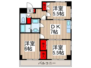 シャトレー南浦和【4階】の間取り