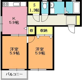 【SHM】グリーンエイト A棟【2階】の間取り