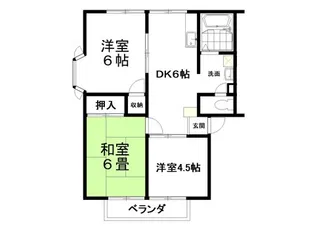 皐月ハイツB棟【2階】の間取り