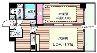 ラムール波除【8階】の間取り
