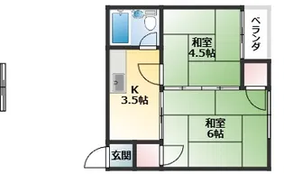 出戸マンション【2階】の間取り