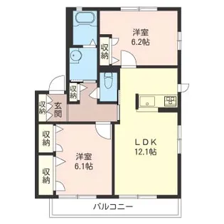 Cortile 壱番館【2階】の間取り