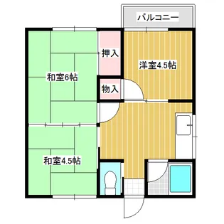コーポ南の台【2階】の間取り