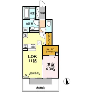 エスポワールII【1階】の間取り