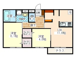 ラ メゾン ドゥ エイシン【1階】の間取り
