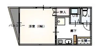 コーポミワ1【2階】の間取り