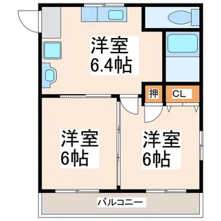 第35三共ハイツ【3階】の間取り
