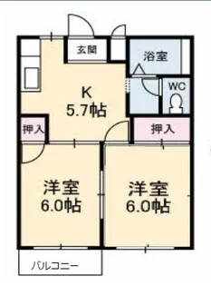 エルディム今原【2階】の間取り