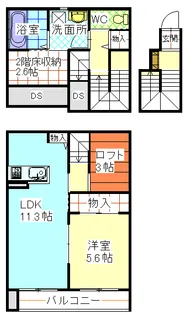 Belle ville(ベルヴィル)【2階】の間取り