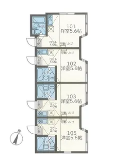 ユナイト・上町・ランドシュタイナー【2階】の間取り