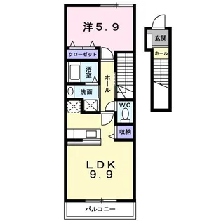 イリス セゾン B【2階】の間取り