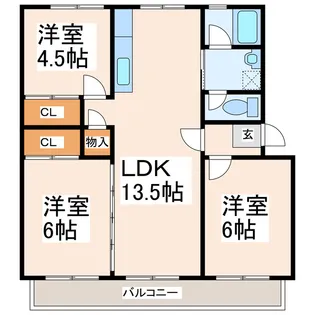 シャトー出水飛鳥【3階】の間取り