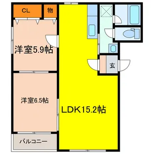 ミヤビタウンE【3階】の間取り