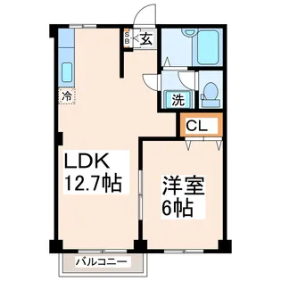 ミラージハイツA・B【2階】の間取り