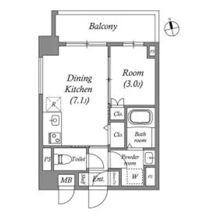 東京都千代田区内神田2【マンション】の間取り