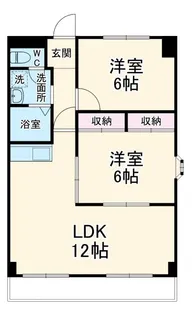 2LDKの間取り画像