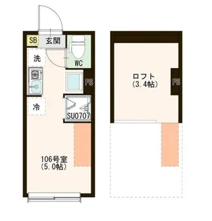 東京都練馬区田柄5【アパート】の間取り