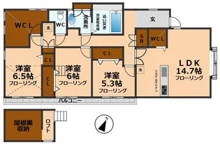 東京都杉並区浜田山3【一戸建】の間取り