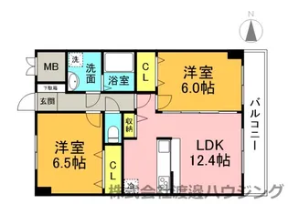 ユカミハイツ江坂【11階】の間取り