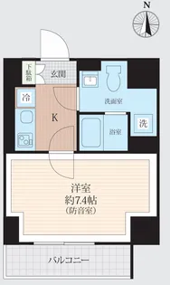 「防音マンション」WHARF bo-on 住吉【7階】の間取り