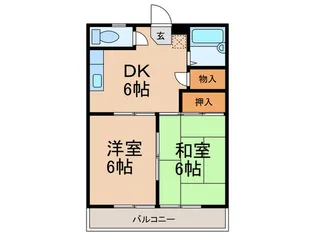 ハイツ桑の木【1階】の間取り