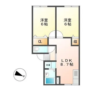 2LDKの間取り画像