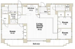 東京都文京区春日2【マンション】の間取り