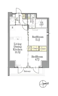 CLASSEUM(クラシアム)仙台新寺通【2階】の間取り