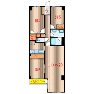 モアクレスト船橋三咲【1階】の間取り